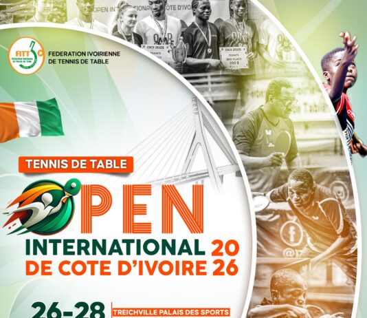 Open International de Côte d’Ivoire 2026 de tennis de table : Abidjan accueille les meilleurs joueurs mondiaux au Palais des Sports